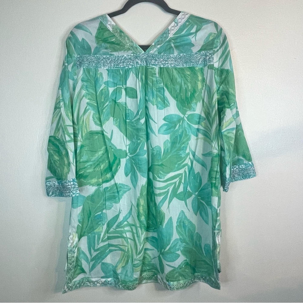 Christian Siriano V-neck tropical print with metallic embroidered accents - Picture 5 of 5